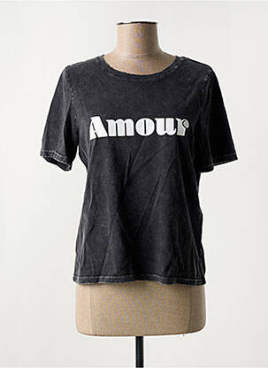 T-shirt col rond noir VERO MODA femme