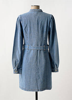 Robe courte col rond bleu PIECES femme