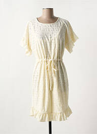 Robe courte col rond beige PIECES femme