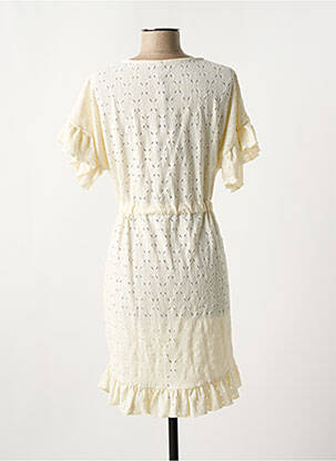 Robe courte col rond beige PIECES femme
