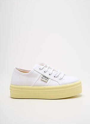Baskets fermeture lacets bout rond blanc VICTORIA fille