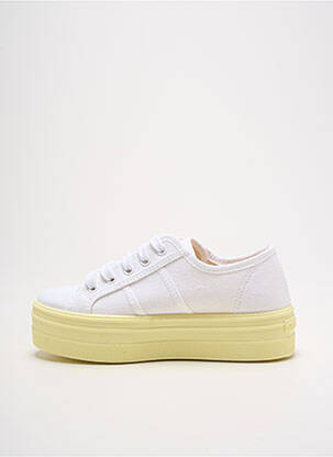 Baskets fermeture lacets bout rond blanc VICTORIA fille