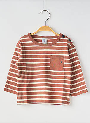 T-shirt col rond marron PETIT BATEAU garçon