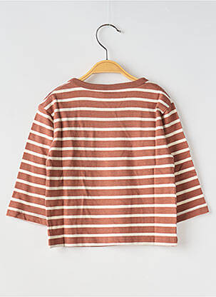 T-shirt col rond marron PETIT BATEAU garçon