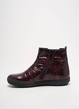 Bottines/boots fermeture zippée bout rond rouge BOPY fille
