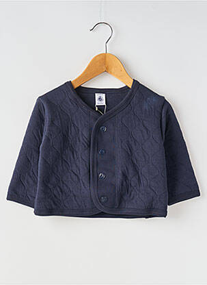 Gilet manches longues bleu PETIT BATEAU pour fille