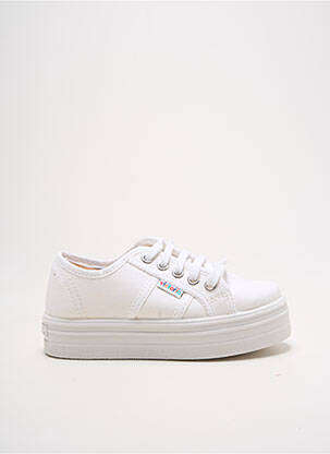 Baskets fermeture zippée bout rond blanc VICTORIA fille