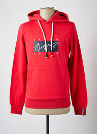 Sweat-shirt à capuche col rond rouge JACK & JONES homme