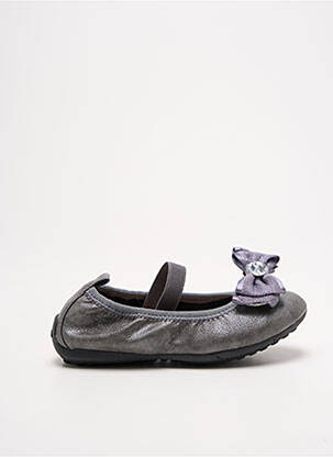 Ballerines fermeture elastique bout rond gris GEOX fille