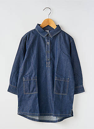 Robe mi-longue bleu PETIT BATEAU fille