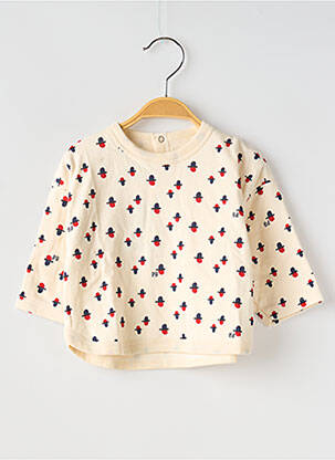 T-shirt col rond blanc PETIT BATEAU garçon