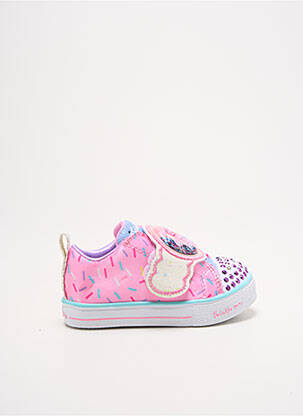 Baskets fermeture lacets bout rond rose SKECHERS fille