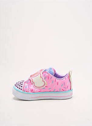 Baskets fermeture lacets bout rond rose SKECHERS fille