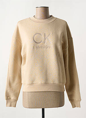 Sweat-shirt col rond beige CALVIN KLEIN femme