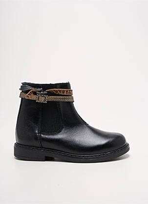 Bottines/boots fermeture zippée bout rond noir BOPY fille