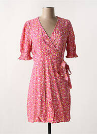 Robe courte col v rose PIECES femme