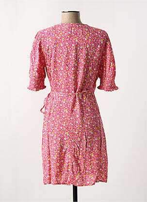 Robe courte col v rose PIECES femme