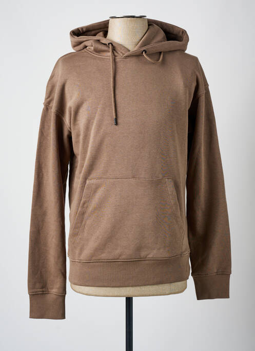 Sweat-shirt à capuche marron JACK & JONES pour homme