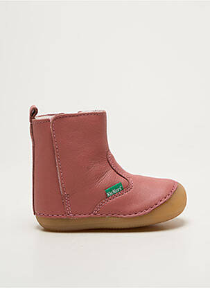 Bottines/boots fermeture zippée bout rond rose KICKERS fille