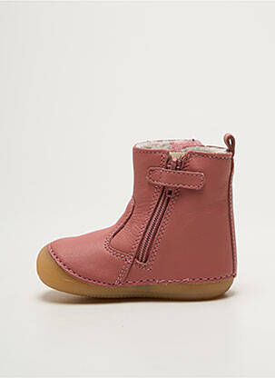 Bottines/boots fermeture zippée bout rond rose KICKERS fille