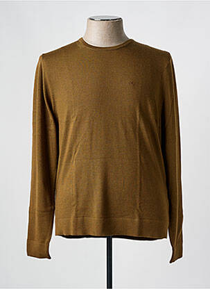 Pull col rond marron CALVIN KLEIN homme