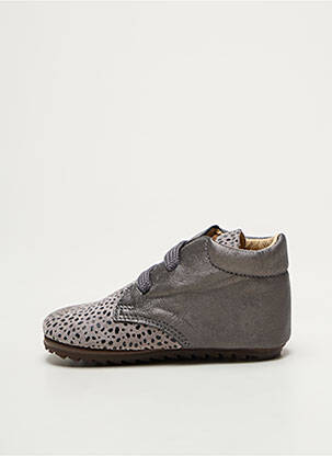 Bottillons fermeture lacets bout rond argent SHOESME fille