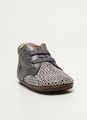 Bottillons fermeture lacets bout rond argent SHOESME fille
