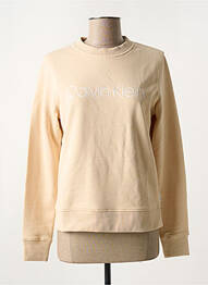 Sweat-shirt col rond beige CALVIN KLEIN femme