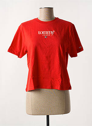 T-shirt col rond rouge TOMMY HILFIGER femme
