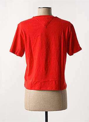 T-shirt col rond rouge TOMMY HILFIGER femme