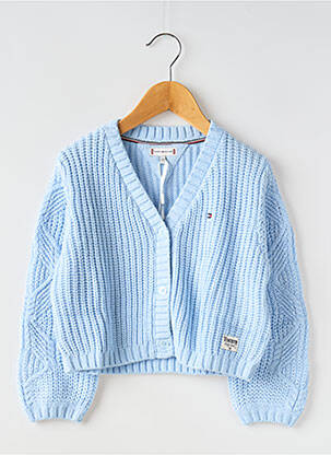 Gilet manches longues col v bleu TOMMY HILFIGER fille