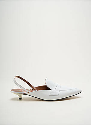 Mocassins bout carré talon plat jusqu'à 3cm blanc SARENZA femme