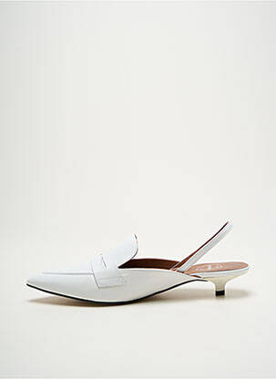Mocassins bout carré talon plat jusqu'à 3cm blanc SARENZA femme