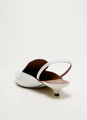 Mocassins bout carré talon plat jusqu'à 3cm blanc SARENZA femme