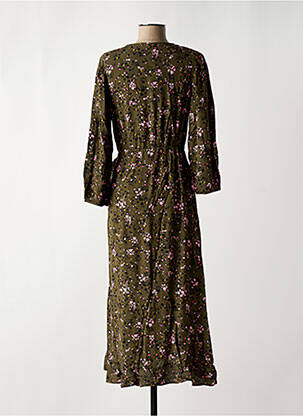 Robe longue col v vert PIECES femme