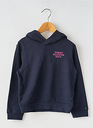 Sweat-shirt à capuche col rond bleu TOMMY HILFIGER fille