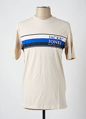 T-shirt col rond gris JACK & JONES homme
