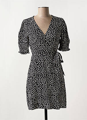 Robe courte col v noir PIECES femme