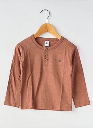 T-shirt col rond marron PETIT BATEAU enfant