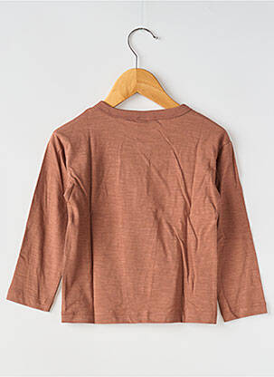 T-shirt col rond marron PETIT BATEAU enfant