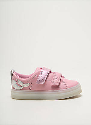 Baskets fermeture lacets bout rond rose CLARKS fille