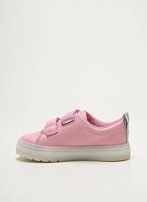Baskets fermeture lacets bout rond rose CLARKS fille