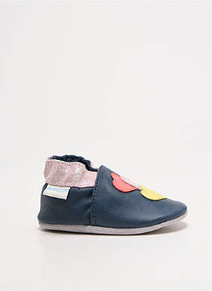 Chaussons/pantoufles fermeture elastique bout rond bleu ROBEEZ fille