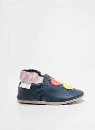 Chaussons/pantoufles fermeture elastique bout rond bleu ROBEEZ fille