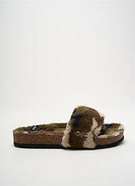 Chaussons/pantoufles bout rond bout rond vert BUFFALO femme