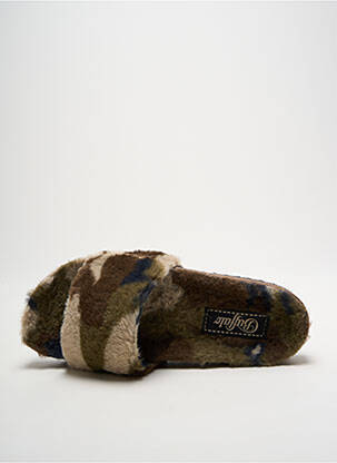 Chaussons/pantoufles bout rond bout rond vert BUFFALO femme