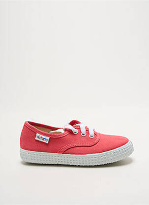 Baskets fermeture lacets bout rond rouge VICTORIA fille