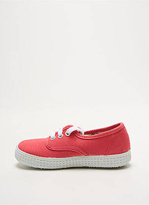 Baskets fermeture lacets bout rond rouge VICTORIA fille