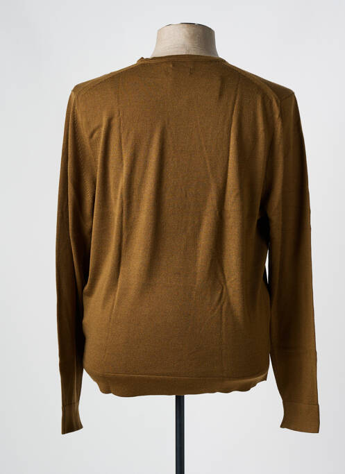 Pull col rond marron CALVIN KLEIN homme