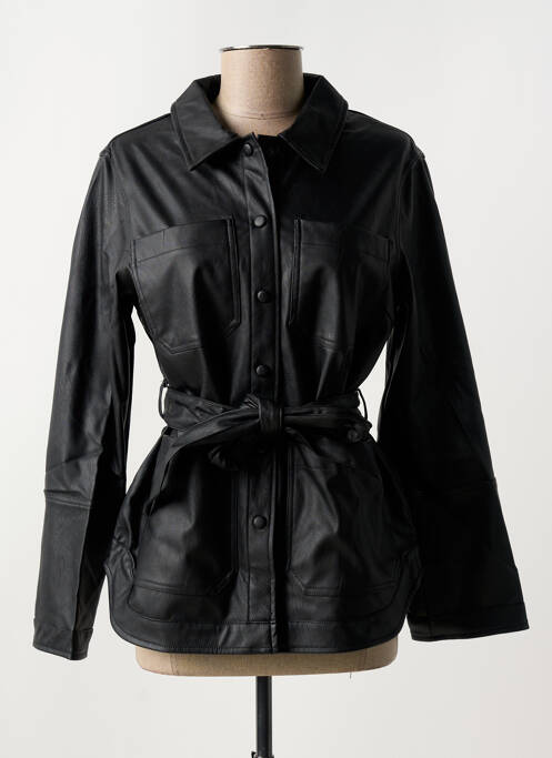 Veste simili cuir noir PIECES pour femme